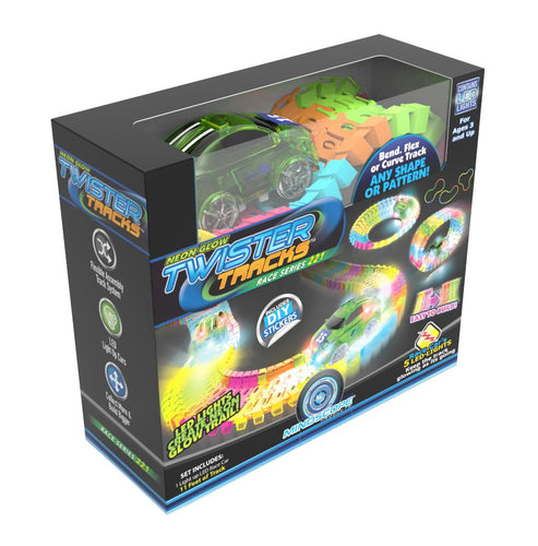 Twister Tracks 221 (11 feet) Neon Glow Track + 1 Green Race Car