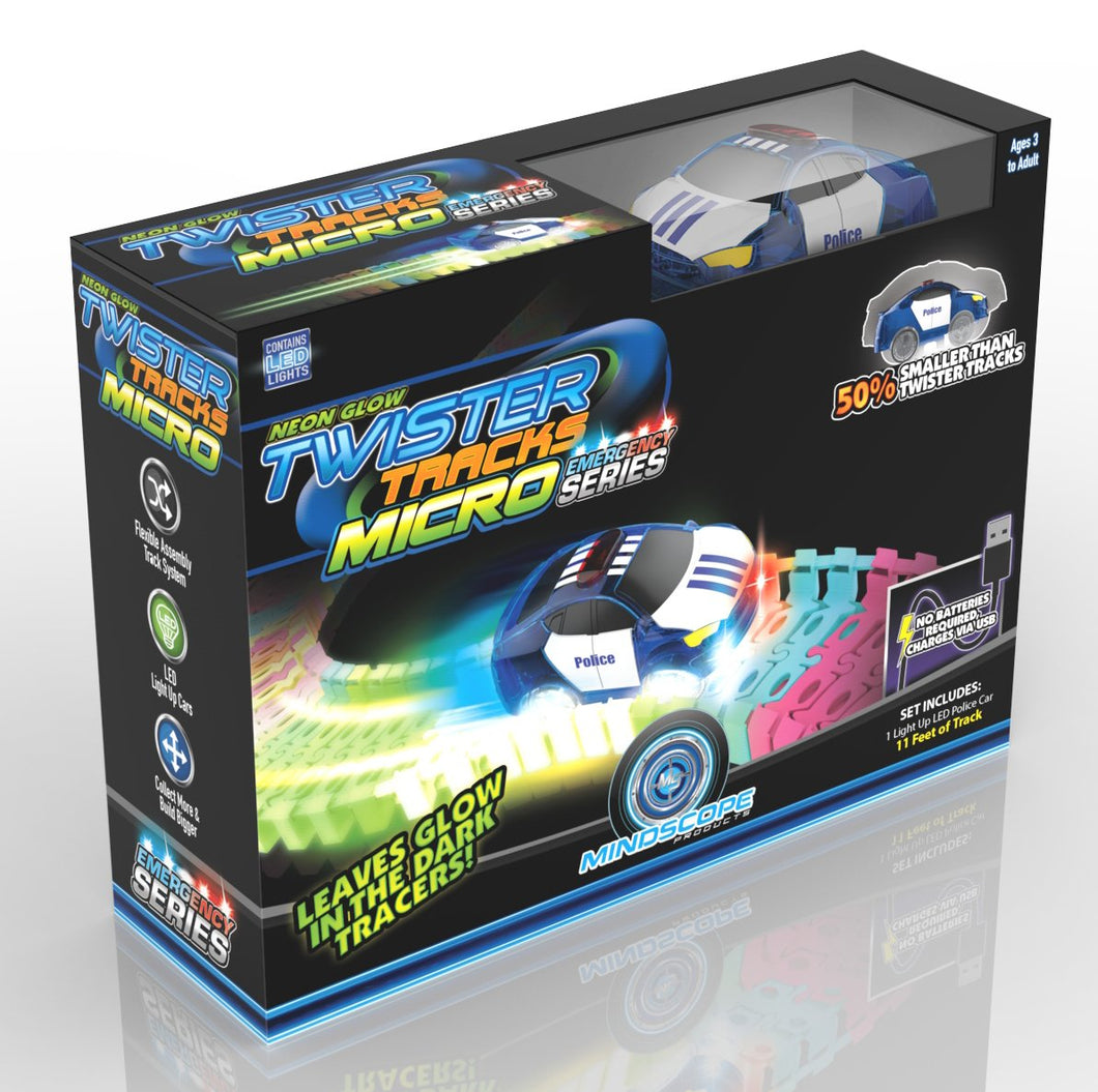 Twister Tracks Micro - Emergency Series, (11Feet)Neon Glow Track - Carro Recargable